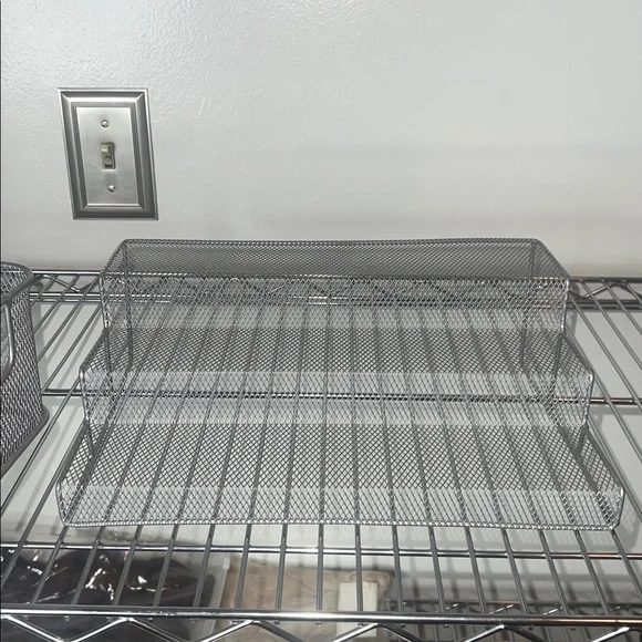 Silver Metal Wire Storage Baskets - Picture 4 of 9